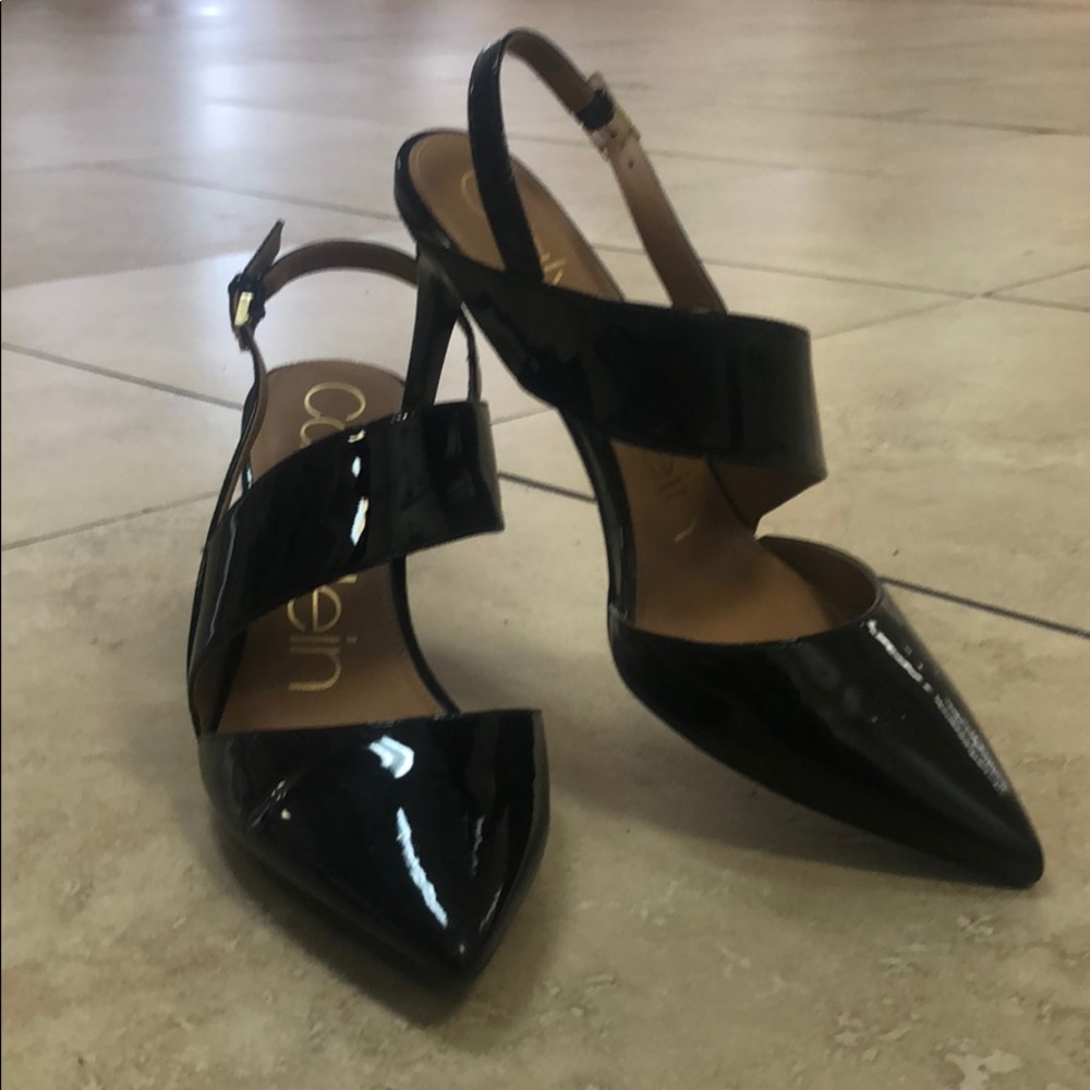 Calvin Klein black strapped heels-